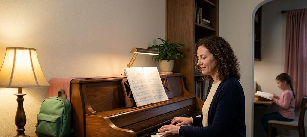 Adult Piano Practice After The Kids’ Lessons