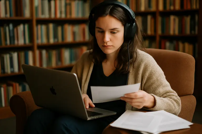 Creator comparing legal notes with a music project file