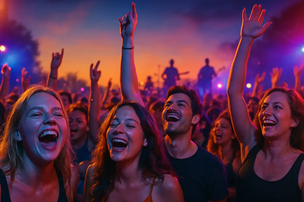 Crowd watching a rock set at the Louder Than Life Festival grounds in Louisville