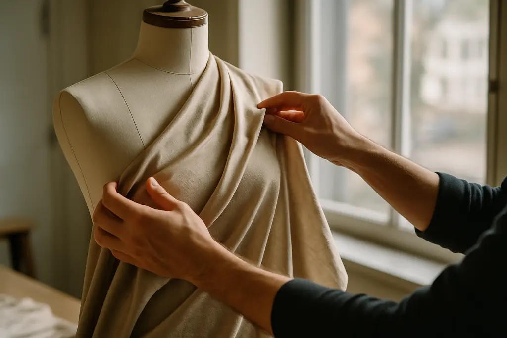 NYFW Technique study with runway sketches and fabric samples